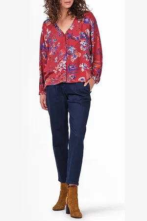 Sandwich Blouse Woven Long Sleeves 22001952 Fired Brick