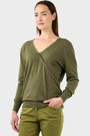 Sandwich Sweater With Wrap Detail Avocado