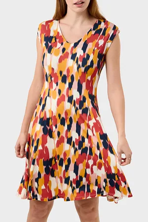 Sandwich Jurk Met Faided Paint Print Baked Apple