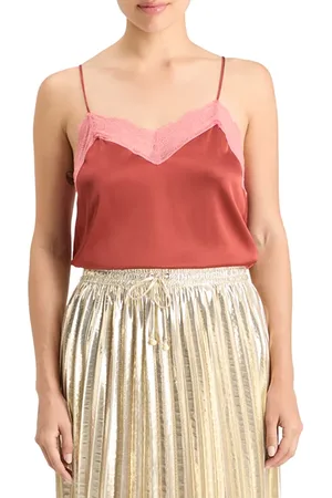 Scotch&Soda Satin Camisole With Lace Detial Terracotta