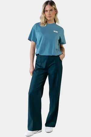Colourful rebel Rus Uni Pintuck Straight Pants Pine Green
