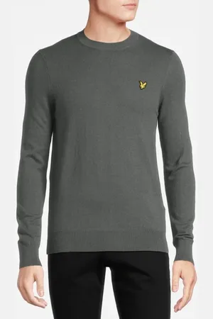 Lyle & Scott Cotton Merino Crew Neck Jumper Deep Green