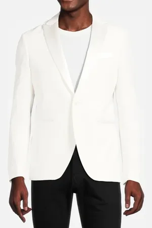 John Varvatos One Button Peak Lapel Jacket White