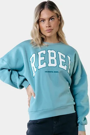 Colourful rebel Rebel Dropped Shoulder Sweat Mineral Blue