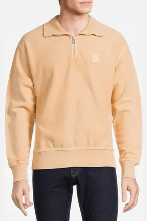 Belstaff Mineral Outliner Quarter Zip Sweatshirt Peach