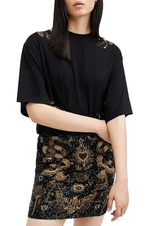 AllSaints Mel Wing Tee Black