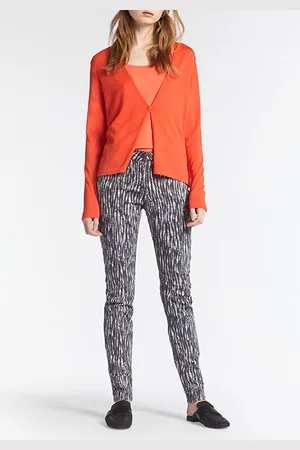 Sandwich Cardigan Long Sleeves Hot Coral