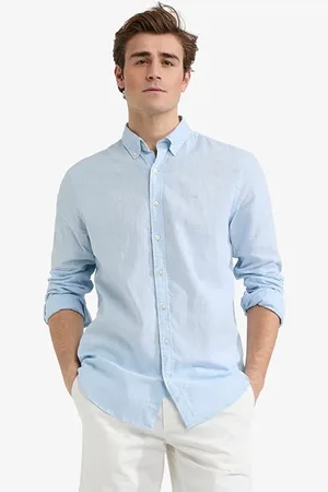 McGregor Cotton Linen Shirt Light Blue