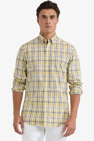 McGregor Summer Check Shirt Lemon Yellow