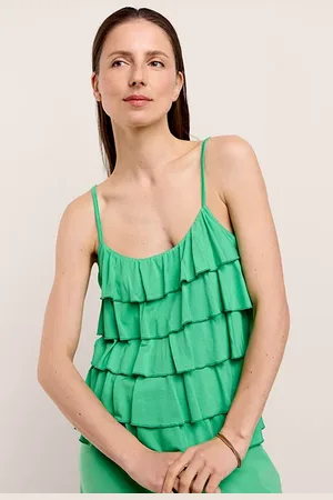 Summum Woman Singlet Fine Viscose Jersey Island Green