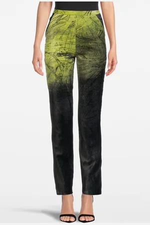 Marcell Von Berlin Velvet Abstract Suit Pants Green