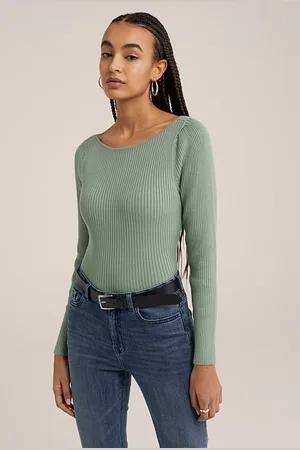 WE Fashion Knitted Pullover Light Green