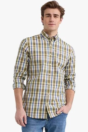 McGregor Summer Check Shirt Olive