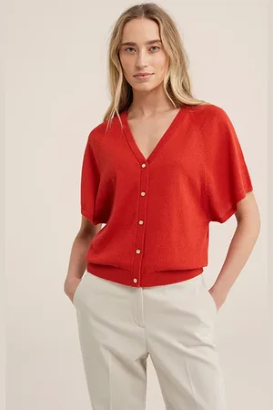 WE Fashion Knitted Cardigan Bright Red