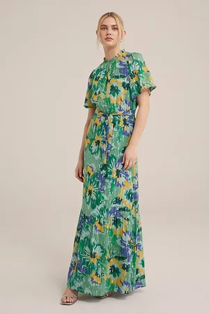 WE Fashion Dress Maxi Length Green