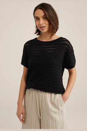 WE Fashion Knitted Pullover Black