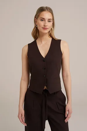 WE Fashion Waistcoat Dark Brown