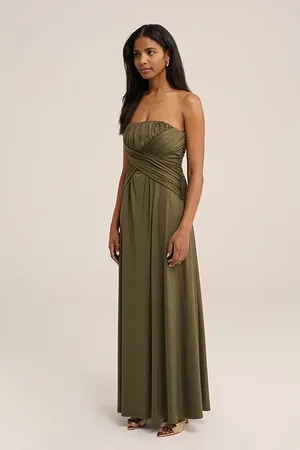 WE Fashion Dress Maxi Length Army Green