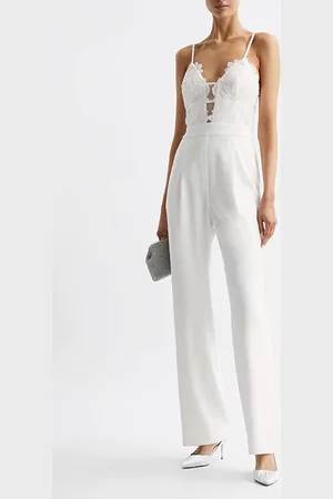 Reiss Cora-lace Top Jumpsuit Ivory