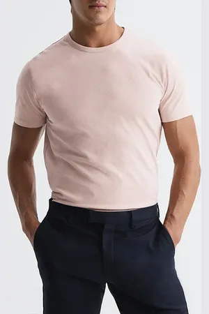 Reiss Melrose-ss Cotton Crew Ts Soft Pink