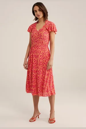 WE Fashion Dress Midi Orange