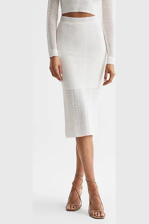 Reiss Judy-knitted Crochet Coor Ivory