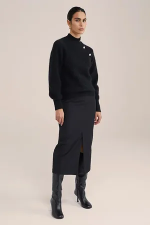WE Fashion Knitted Pullover Black
