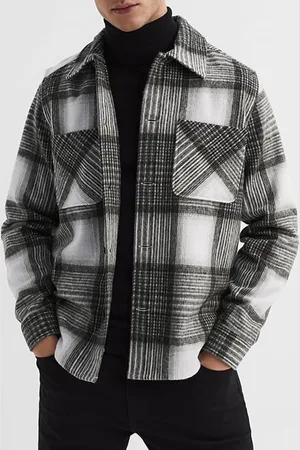Reiss Ohio-ls Brushed Check Pat Grey