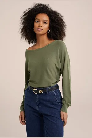 WE Fashion Knitted Pullover Olive Green