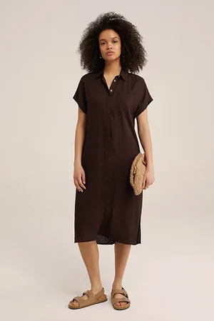 WE Fashion Dress Mid Length Dark Brown