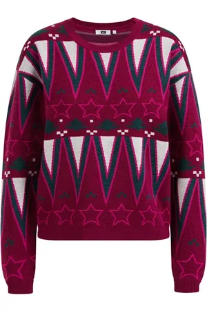 WE Fashion Knitted Pullover Dark Purple