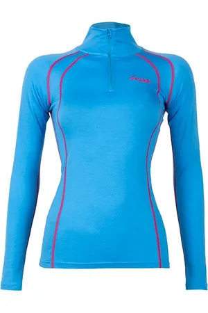 Bergans Fjellrapp Lady Half Zip Bright Sea Blue / Hot Pink