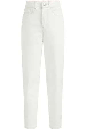 WE Fashion Meisjes High Rise Mom Fit Jeans Met Stretch White