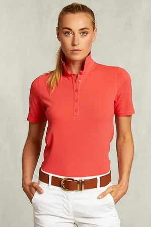 River Woods Red Basic Cotton Polo Pink