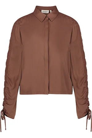 ANOTHER LABEL Klint Heavy Twill Shirt L/s Chocolate Brown
