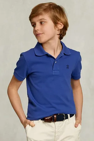 River Woods Custom Fit Basic Cotton Polo Deep Blue Blue