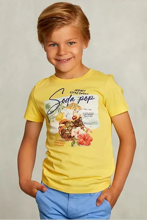 River Woods Normal Fit Basic T-shirt In Butterfly Yellow
