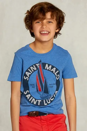 River Woods Normal Fit Basic T-shirt Ocean Mel Blue