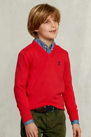 River Woods Normal Fit Basic V-neck Pullover Pomegranate Mix Pink