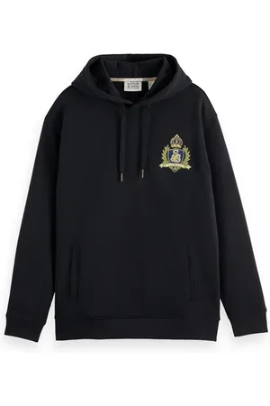 Scotch&Soda Relaxed Fit Graphic Fleece Hoodie Black
