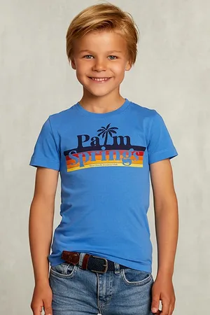 River Woods Normal Fit Basic T-shirt In Ocean Blue