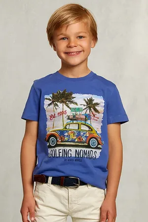 River Woods Normal Fit Basic T-shirt Deep Blue Blue
