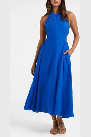 Forever New Marli Cut Waist Midi Intense Azure