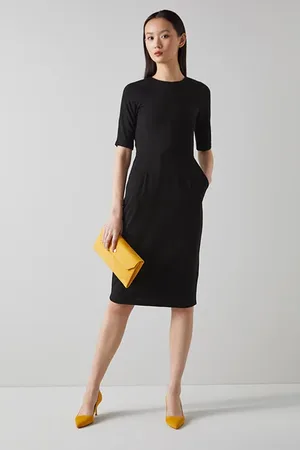 LK Bennett Liya Midi Dress Black