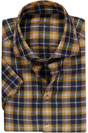 Stenströms Slimline/92, Short Sleeve Sport Light Orange Check