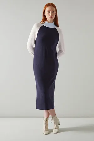 LK Bennett Bergen Midi Dress Blue Multicolor