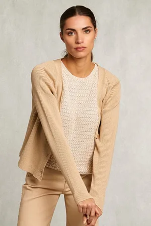 River Woods Beige Cotton V-neck Cardigan Beige
