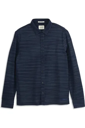 Scotch&Soda Ls Space Dyed Button Front Polo Ink Blue