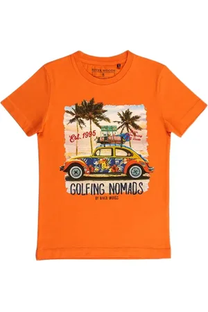 River Woods Normal Fit Basic T-shirt In Sunrise Orange