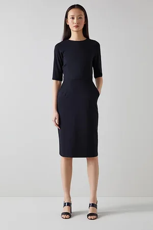 LK Bennett Liya Midi Dress Midnight